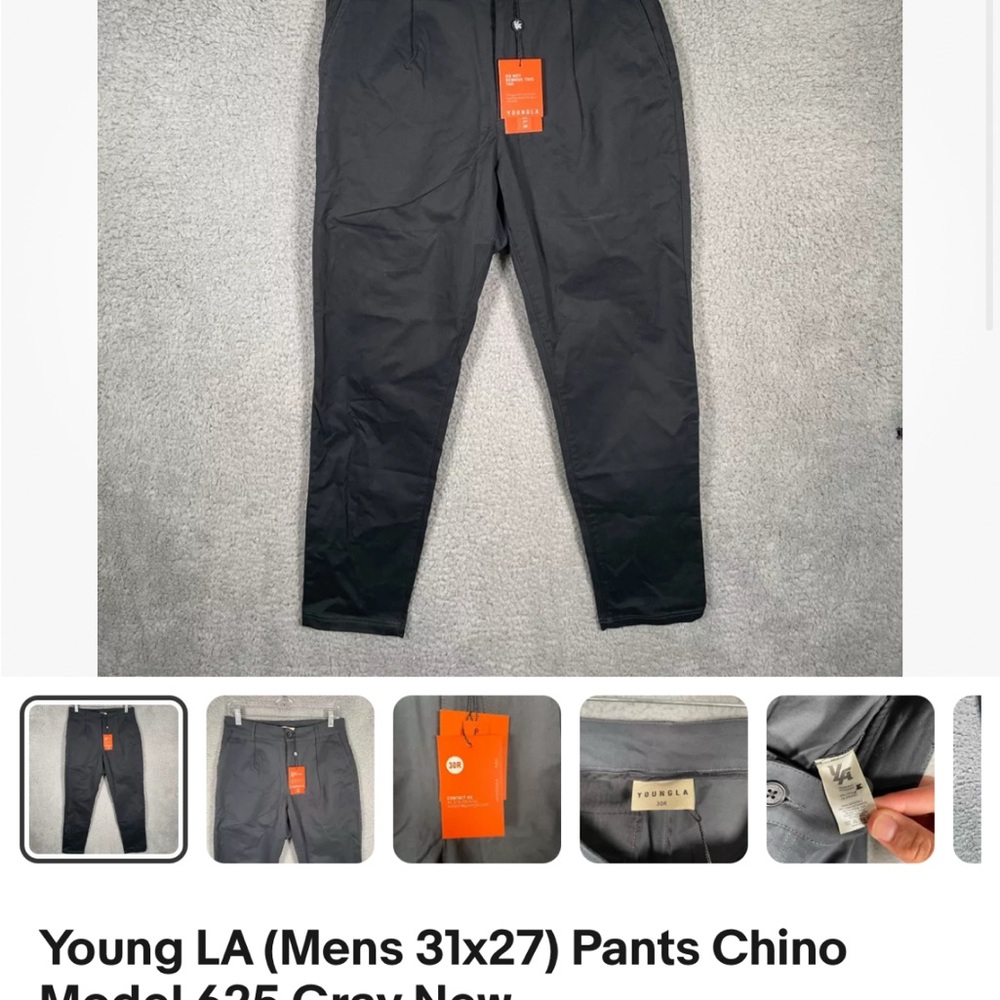 YoungLA Dark Charcoal Chinos Slim Fit Pants